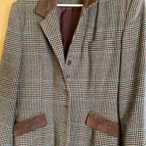 Brown tweed Blazer with Swede Accents
